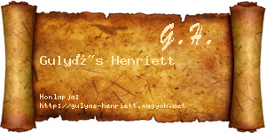Gulyás Henriett névjegykártya
