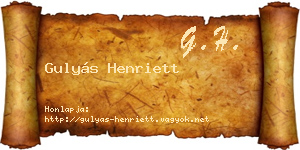 Gulyás Henriett névjegykártya